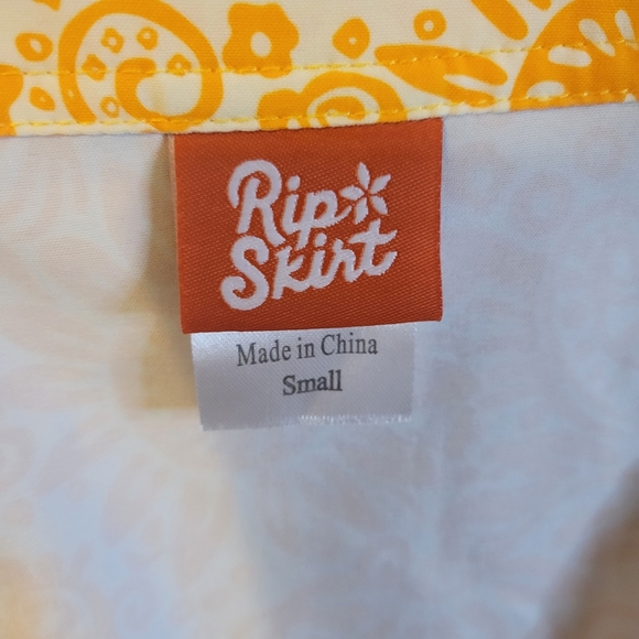 Orange Floral Rip Skirt Wrap Mini Skirt. Size S - Picture 2 of 8